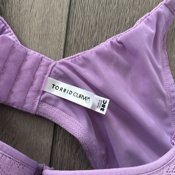 Torrid Lightly Lined Full Coverage Balconette Lace Bra Purple 38c - Picture 4 of 4